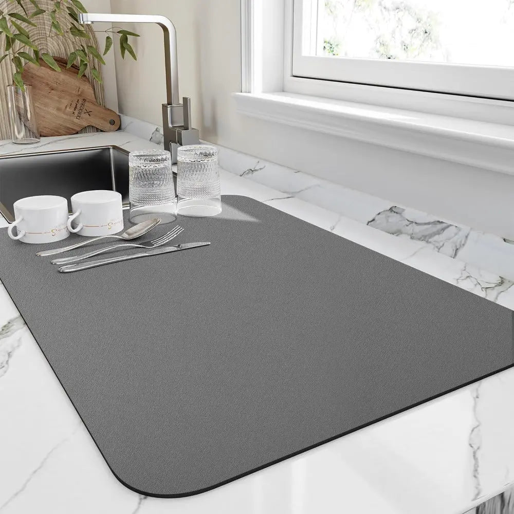 Quick Dry Dish Mat | Ultra Absorbent – Space-Saving Kitchen Essential TARHUS Kitchen Mats