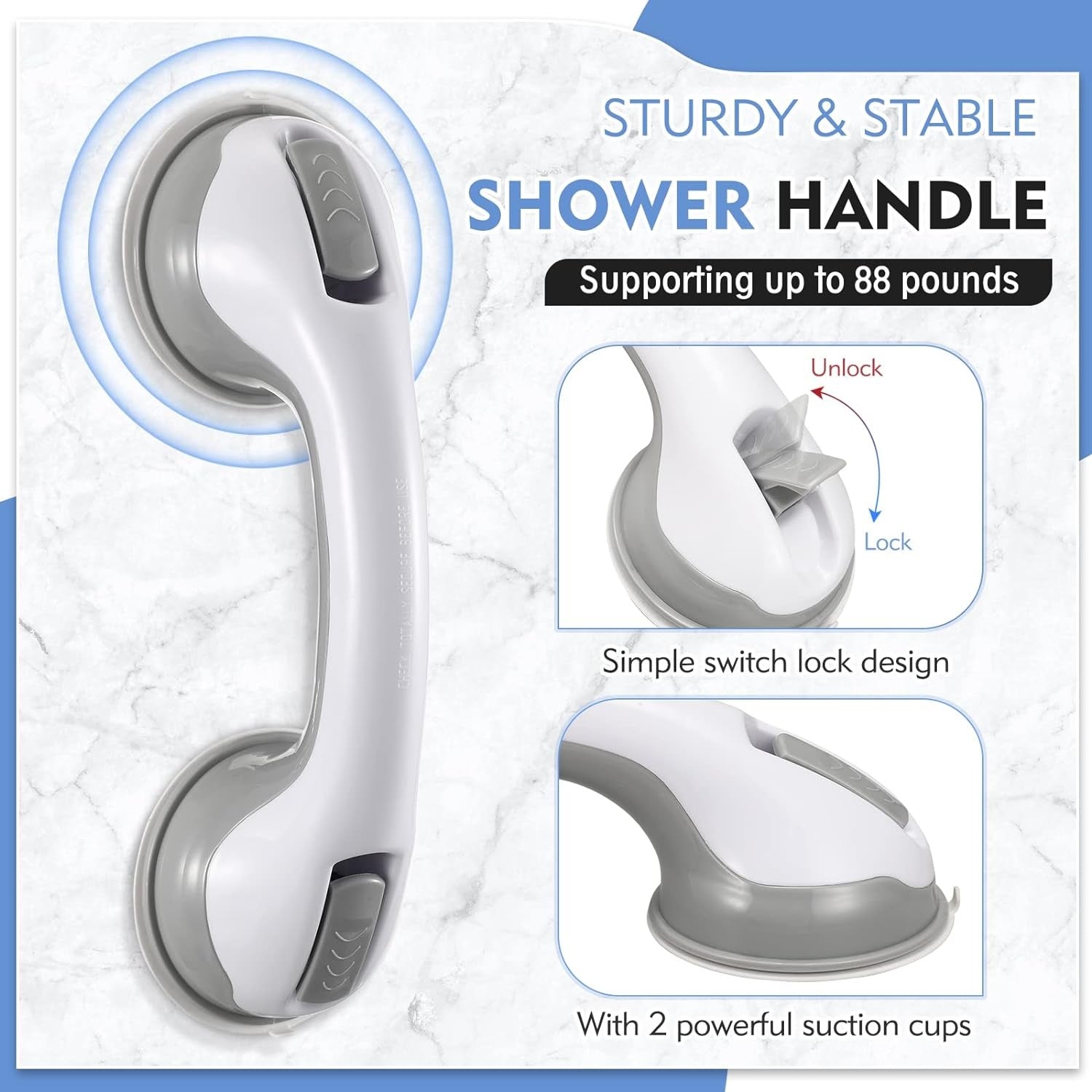 Secure Handle Bar Safety Grab Bar for Bathroom & Mobility Support TARHUS Bathroom