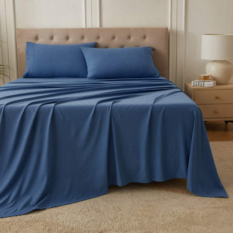 4-Piece Ultra-Soft Organic Softwash Cotton Bed Sheet Set TARHUS Sheet Set
