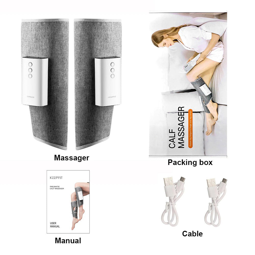 Leg Massager Rechargeable With Air Compression – Multiple Mode – 2600mAh Battery / Grey TARHUS