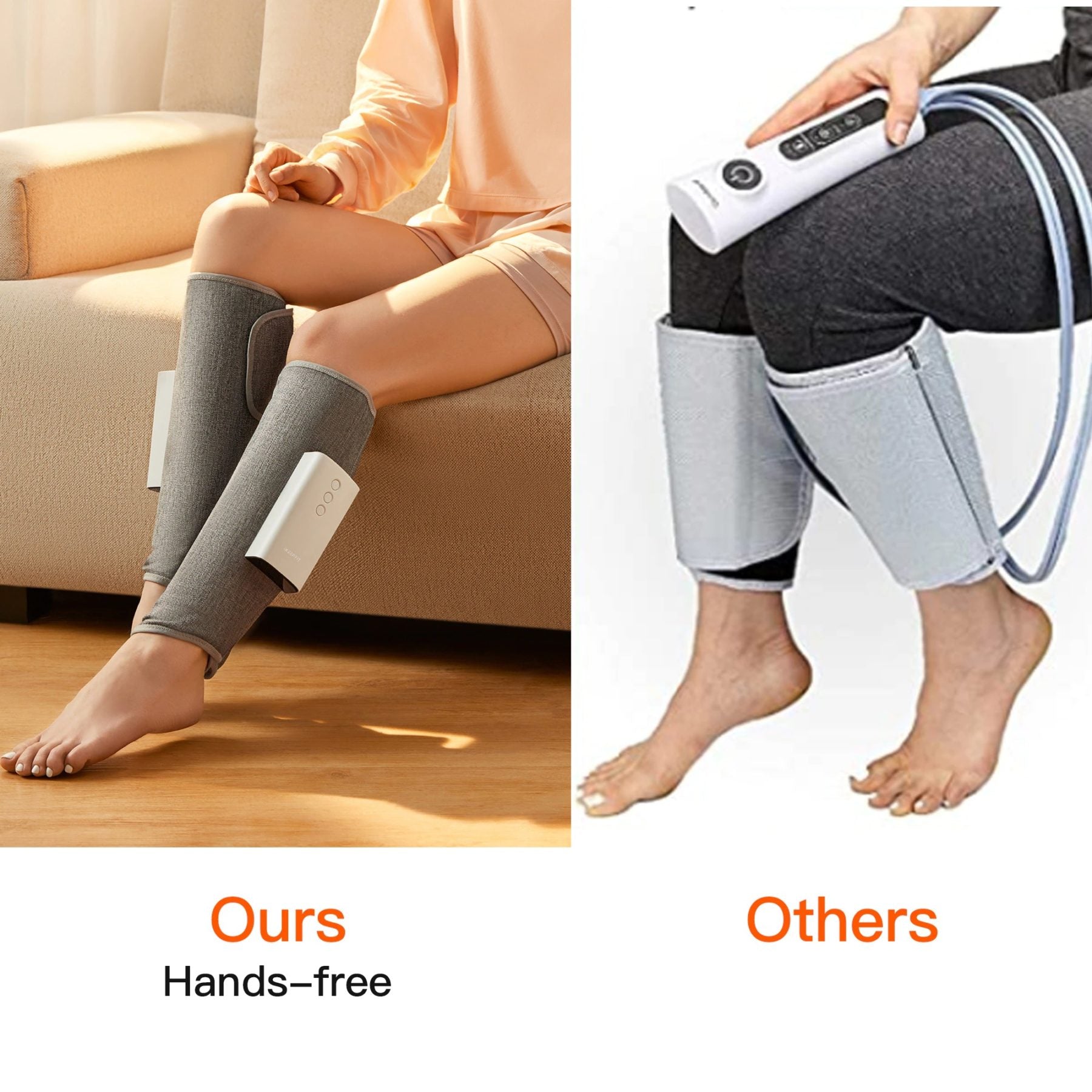 Leg Massager Rechargeable With Air Compression – Multiple Mode – 2600mAh Battery / Grey TARHUS