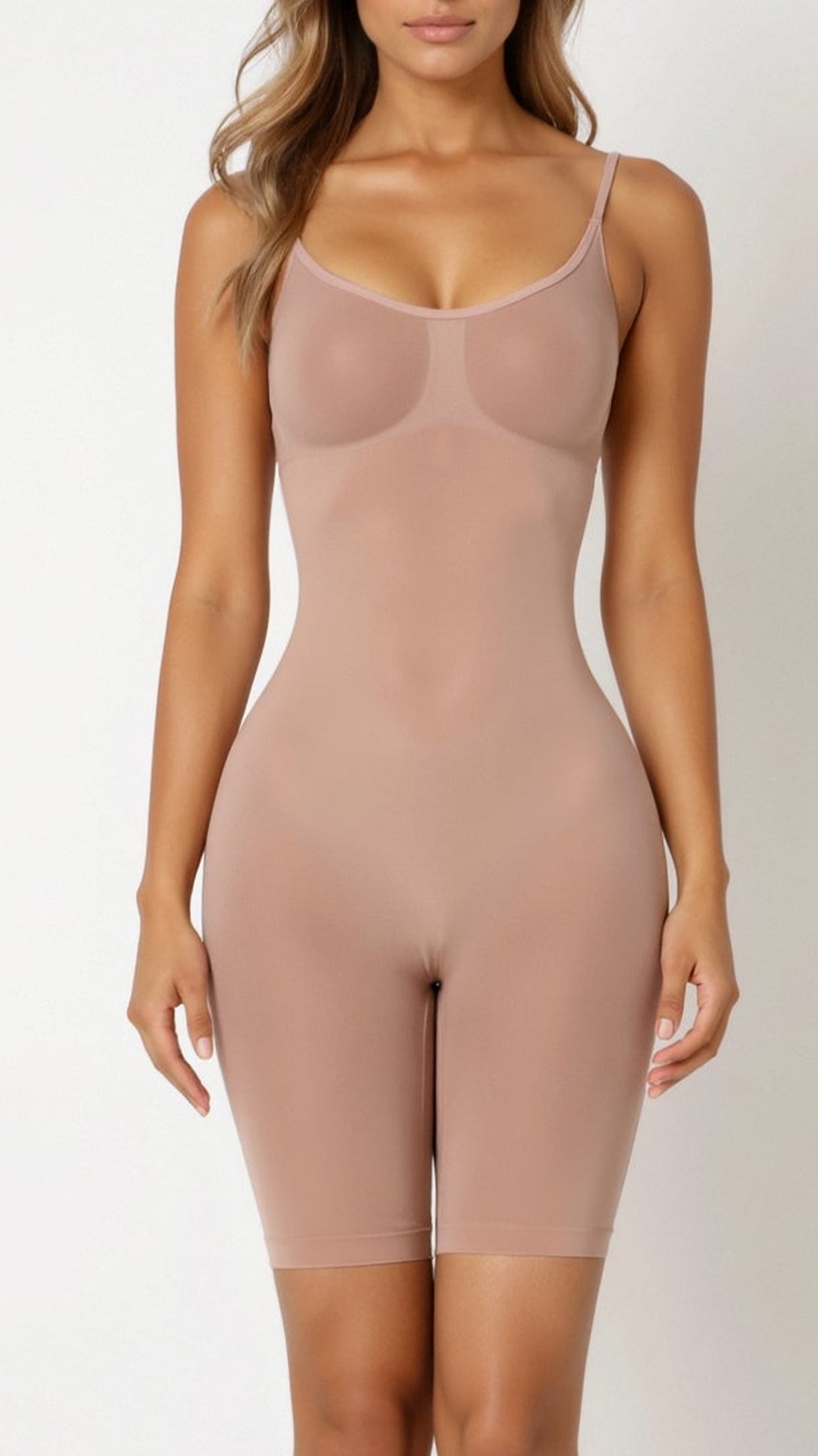 Women's Sleeveless Scoop Neck Mid-Thigh Sculpting Bodysuit TARHUS Bodysuits