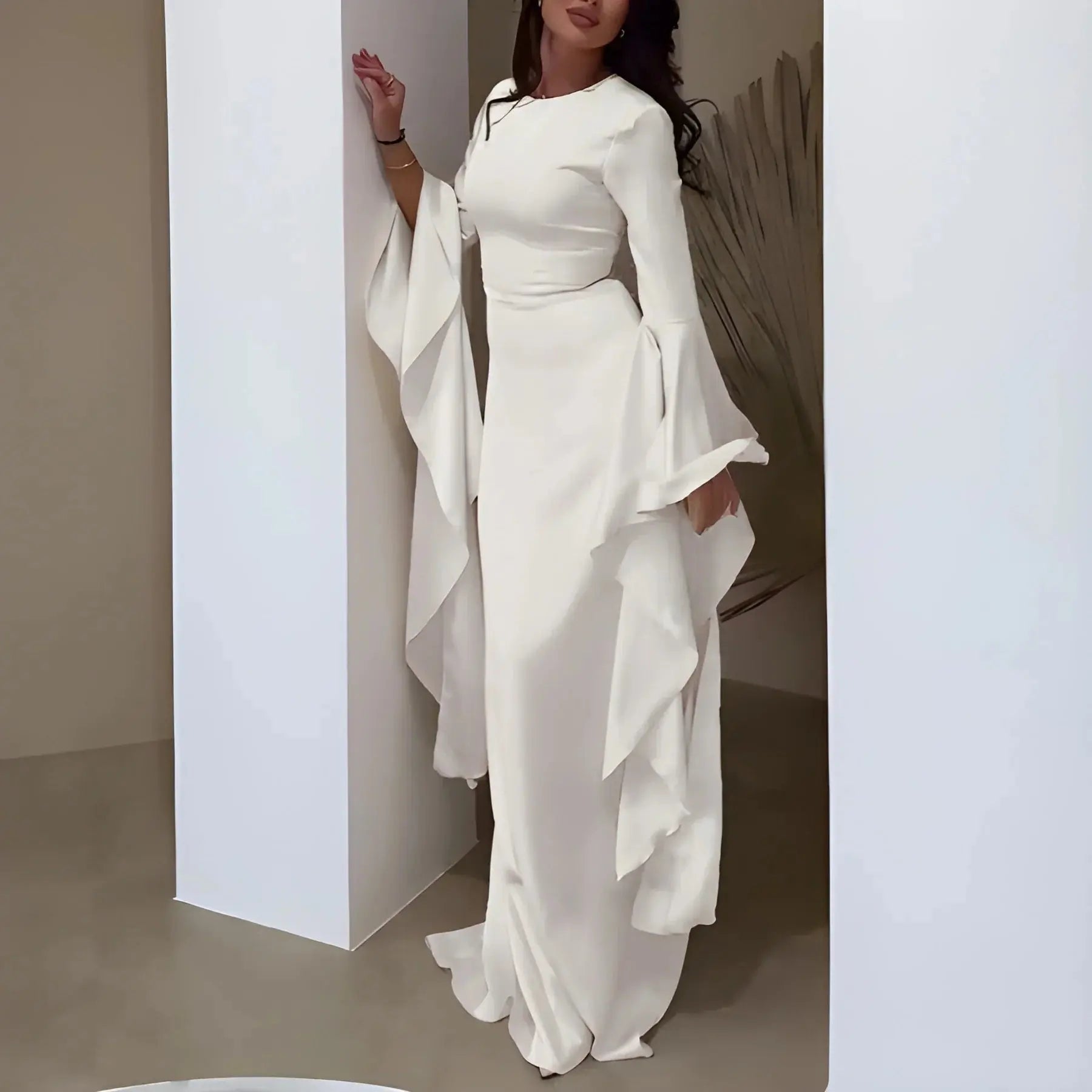 Long Sleeve Draped Maxi Dress for Women TARHUS AS - Womens - Dresses