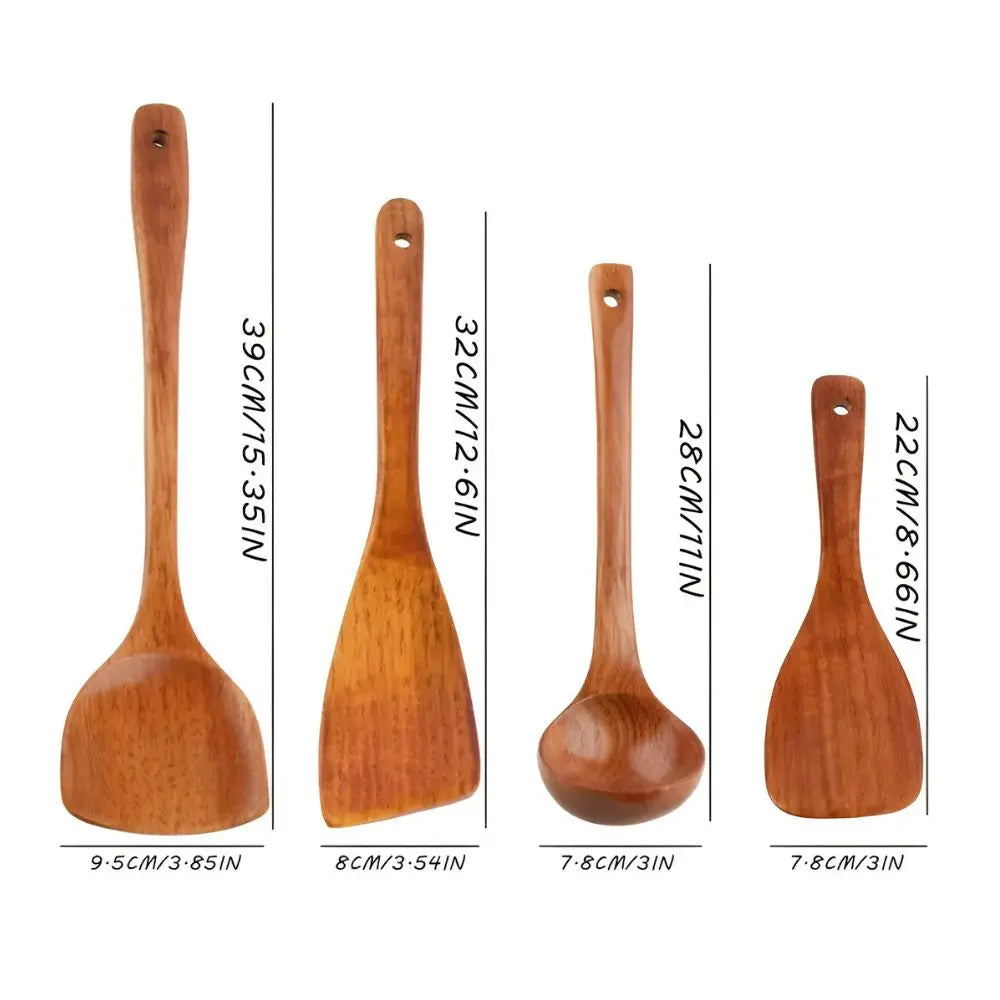 Wooden Kitchen Utensil Set | Natural Hardwood – Everyday Cooking Tools TARHUS Cooking Utensils