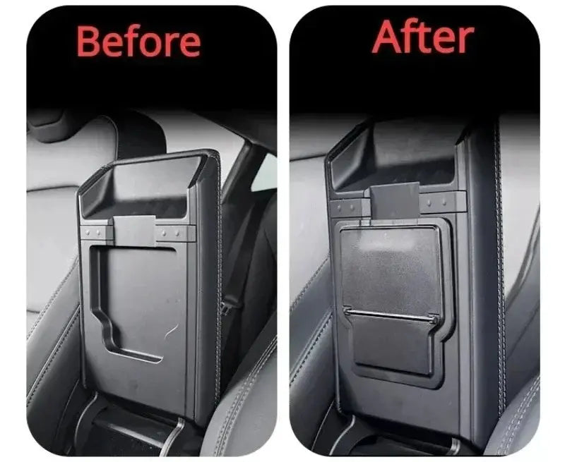 Hidden Center Console Organizer for Tesla Model Y (Juniper 2025+) – Custom Fit Storage Tray - TARHUS