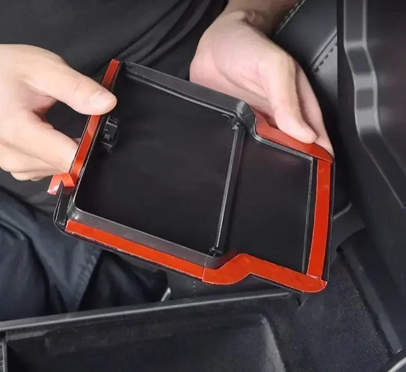 Hidden Center Console Organizer for Tesla Model Y (Juniper 2025+) – Custom Fit Storage Tray - TARHUS