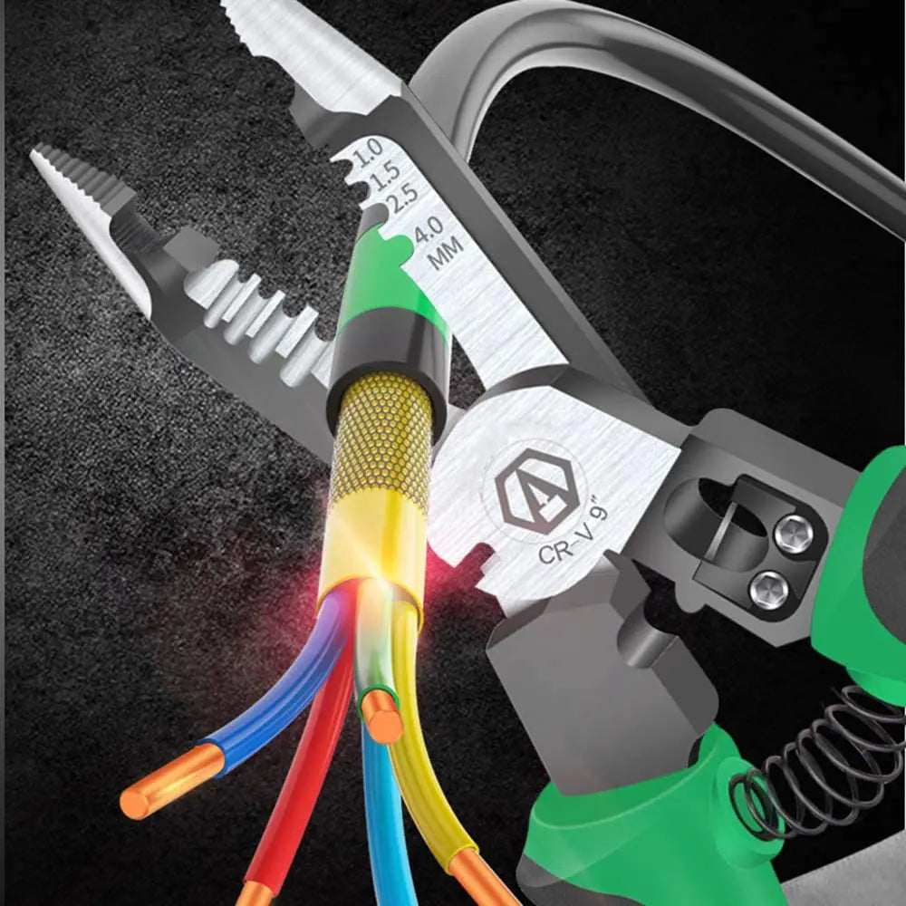 Professional Electrician’s 9-in-1 Cutting & Stripping Pliers – Multi-Tool Tarhus