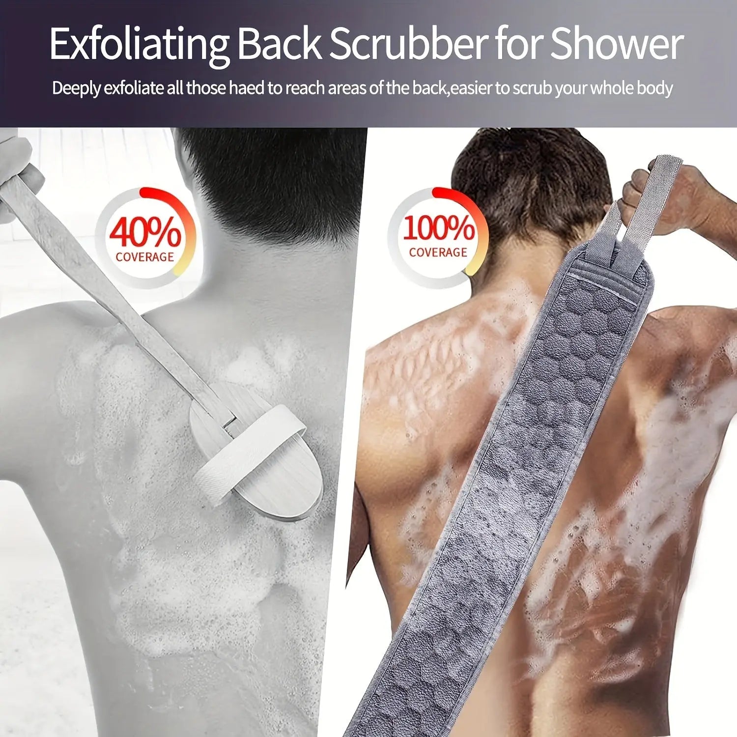 3-in-1 Exfoliating Shower Kit – Back Scrubber, Body Glove & Shower Pouf - TARHUS