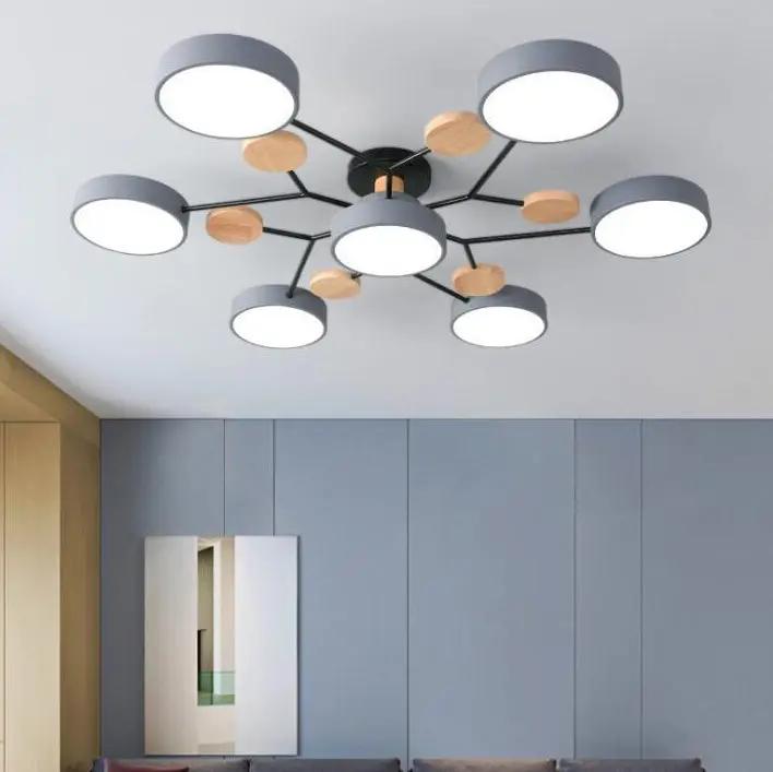 Contemporary Scandinavian Round Molecule Branch Design LED Semi-Flush Mount Ceiling Light For Living Room - TARHUS