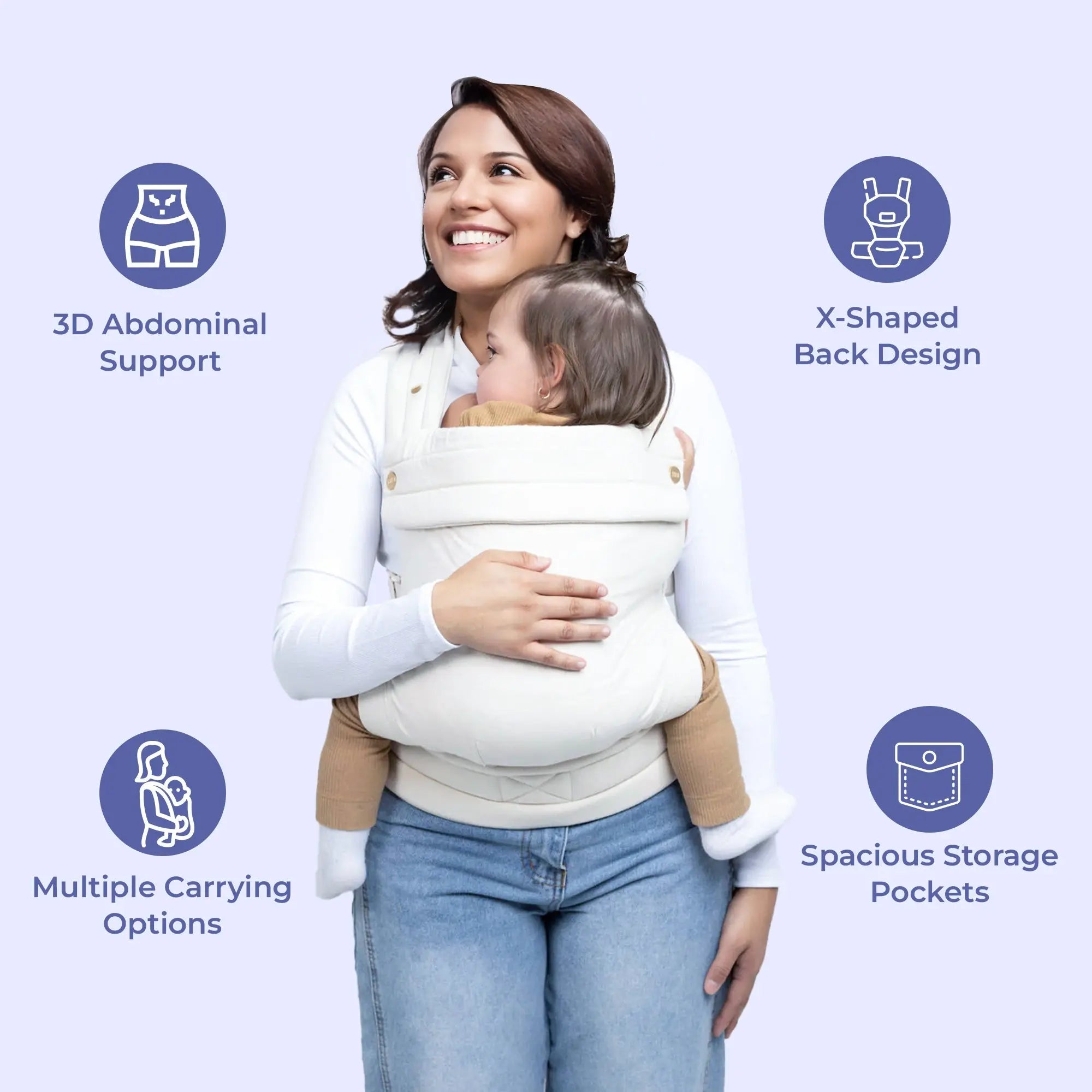 1+1 FREE | Classic Baby Carrier – Ergonomic Infant to Toddler Sling with Adjustable Straps & Breathable Design - TARHUS