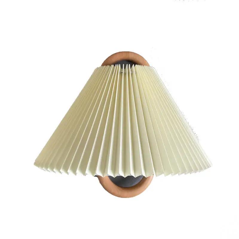 Modern Original Solid Wood Pleated Semi-Circle 1-Light Wall Sconce Lamp - TARHUS