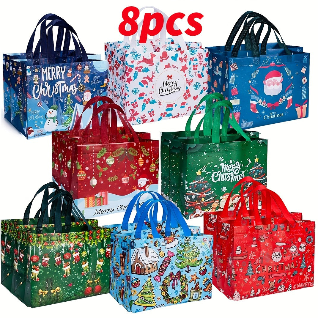 Large Reusable Christmas Gift Bags with Handles – Festive Non-Woven Holiday Totes TARHUS  Christmas