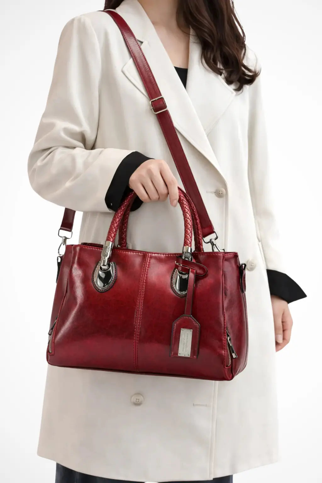 Valencia | Women Braided Handle Structured Handbag TARHUS
