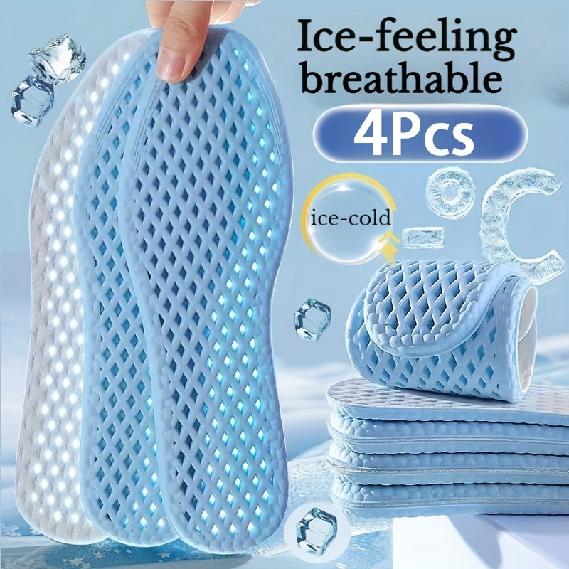 CoolStep | 4pcs Cooling Insoles – Breathable Sweat-Absorbing Shoe Inserts for Summer TARHUS  Men Shoes
