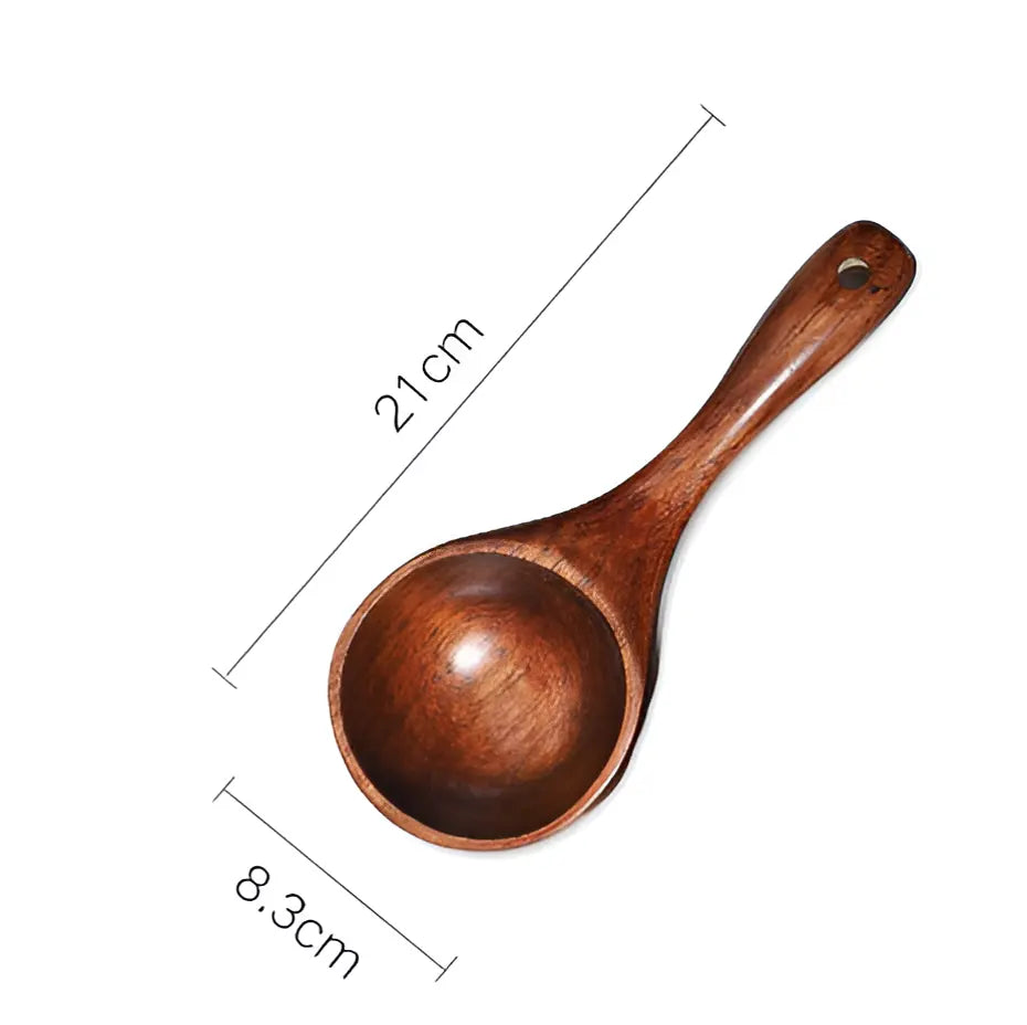 Wooden Kitchen Scoop | Large Serving Ladle – Natural & Durable TARHUS  Cooking Utensils