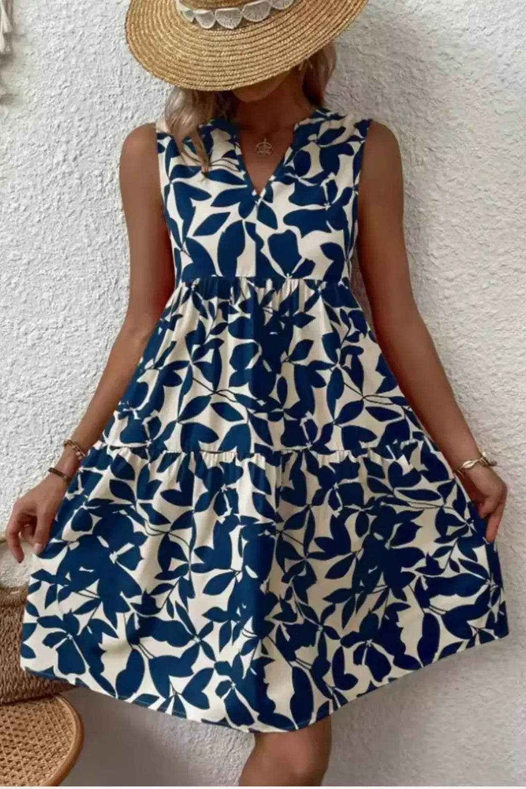Amelia | Women Sleeveless V Neck Beach Boho Midi Dress TARHUS  Summer Dresses
