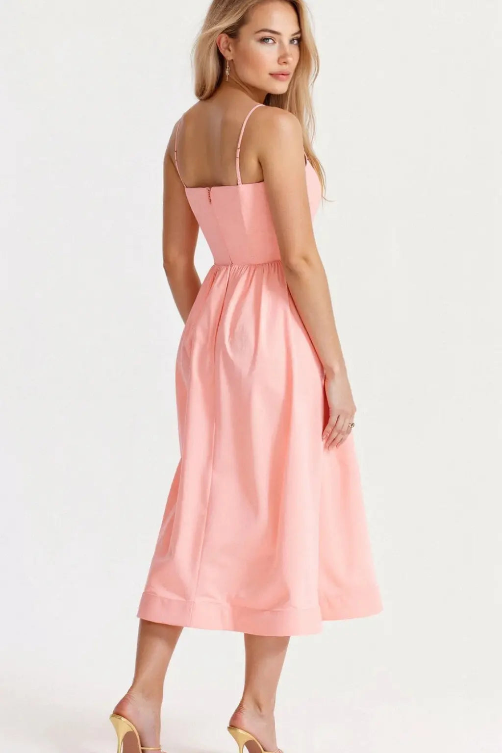Aurevia | Women Ascot Style A Line Wedding Guest Midi Dress TARHUS