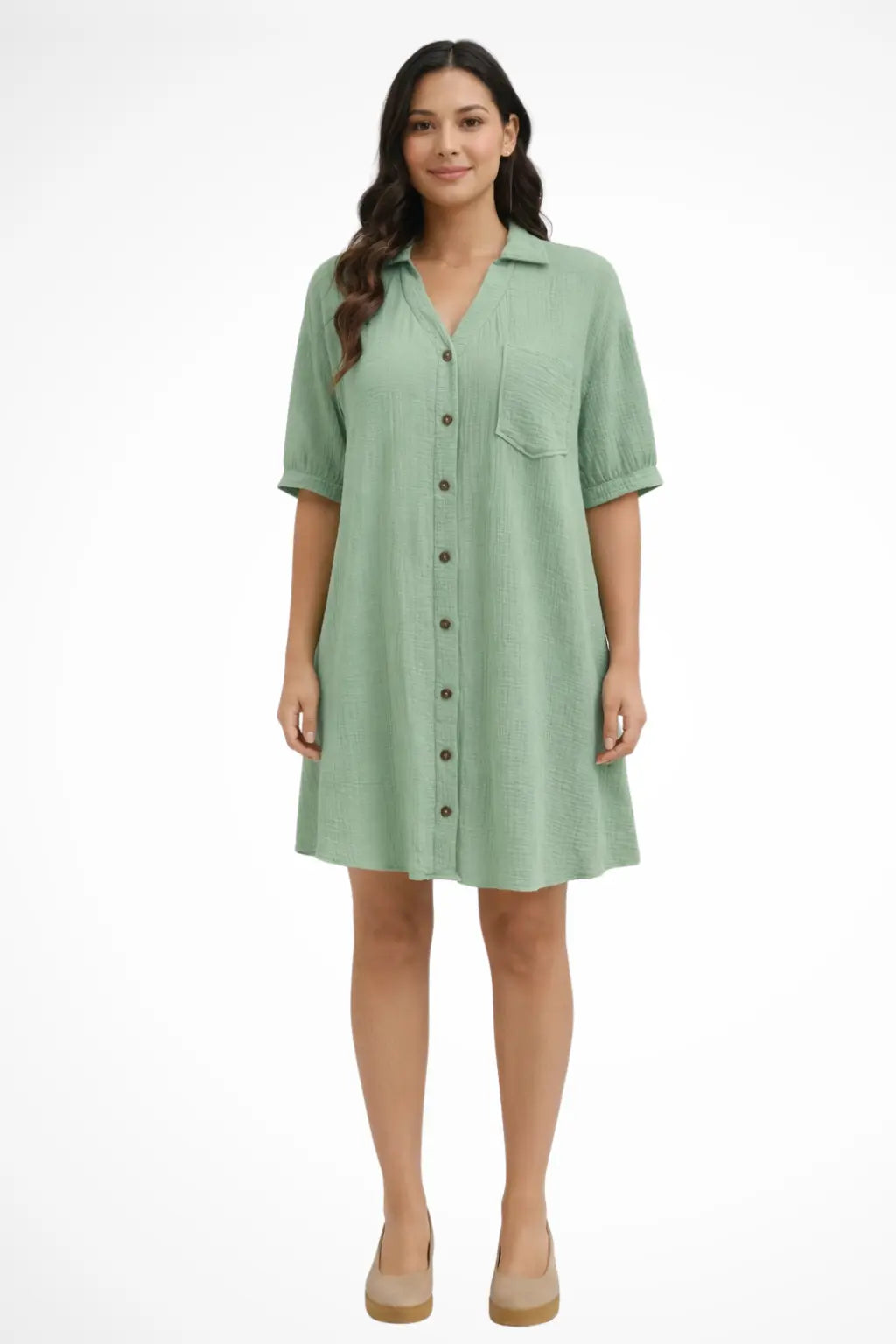 Rosalind | Women’s Short Sleeve Button Up Shirt Midi Dress TARHUS  Summer Dresses