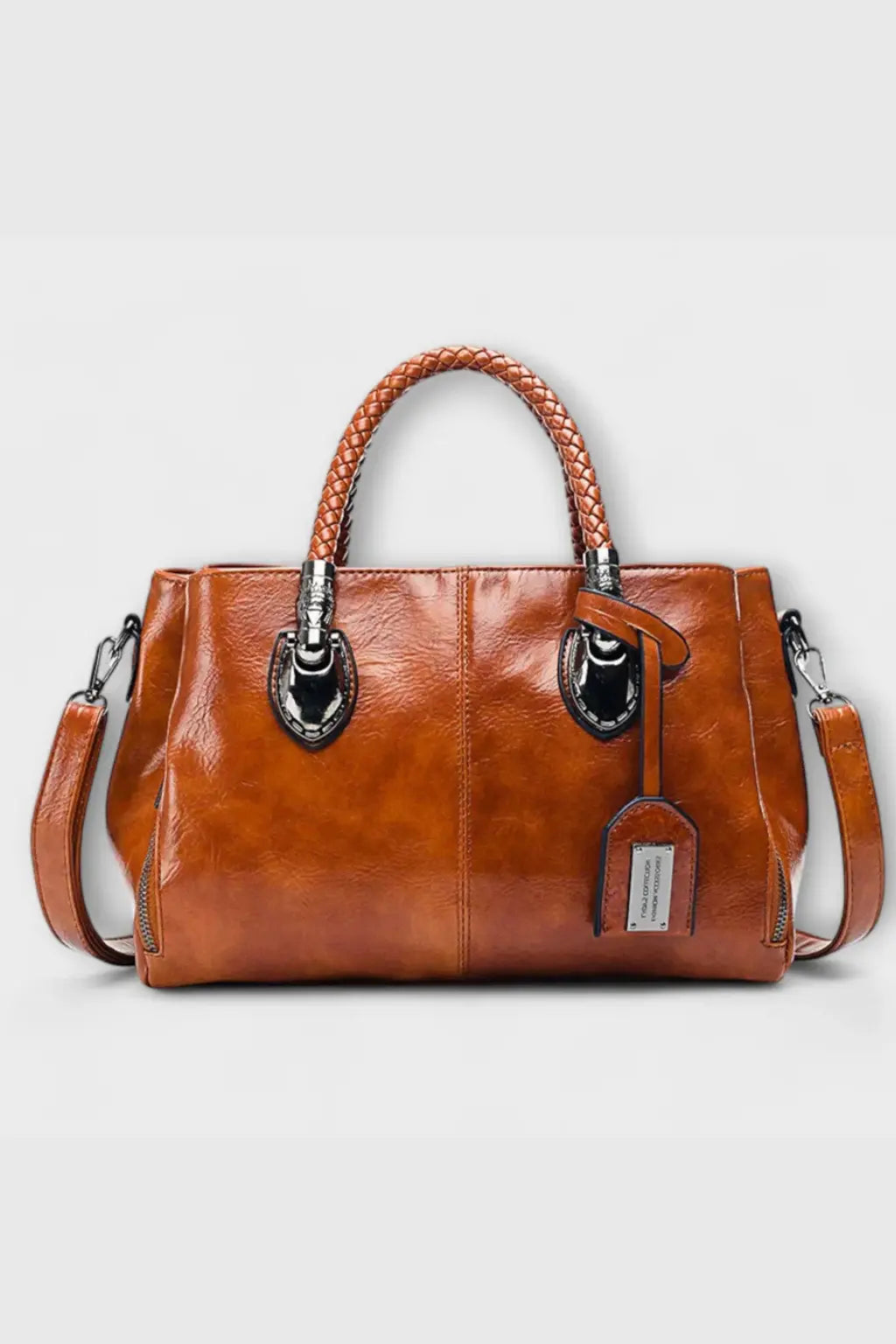 Valencia | Women Braided Handle Structured Handbag TARHUS