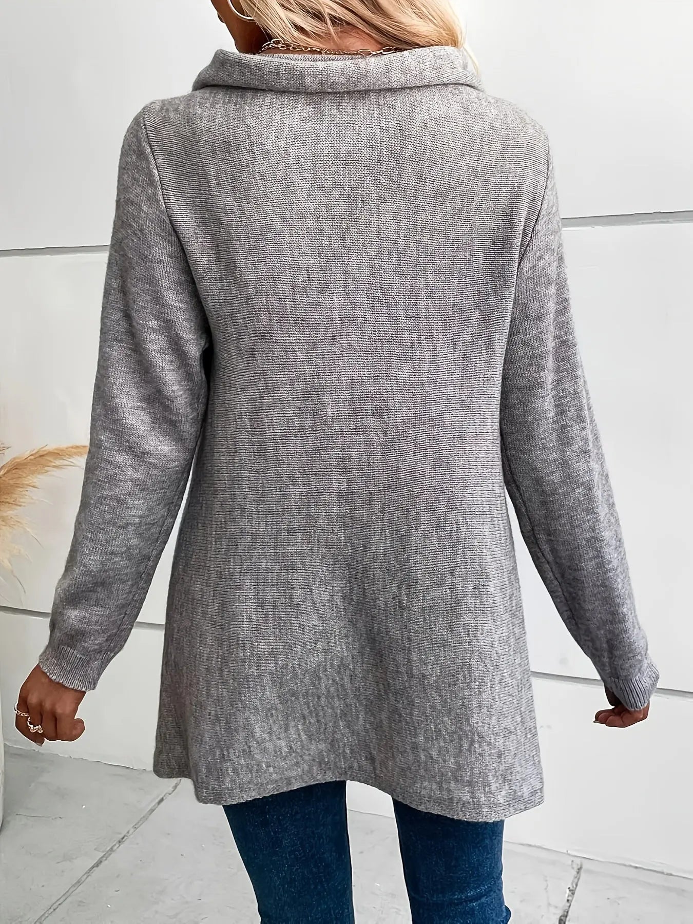 Women’s Knit Cardigan Shawl with Tassel Fringe – Draped Collar for All Seasons - TARHUS