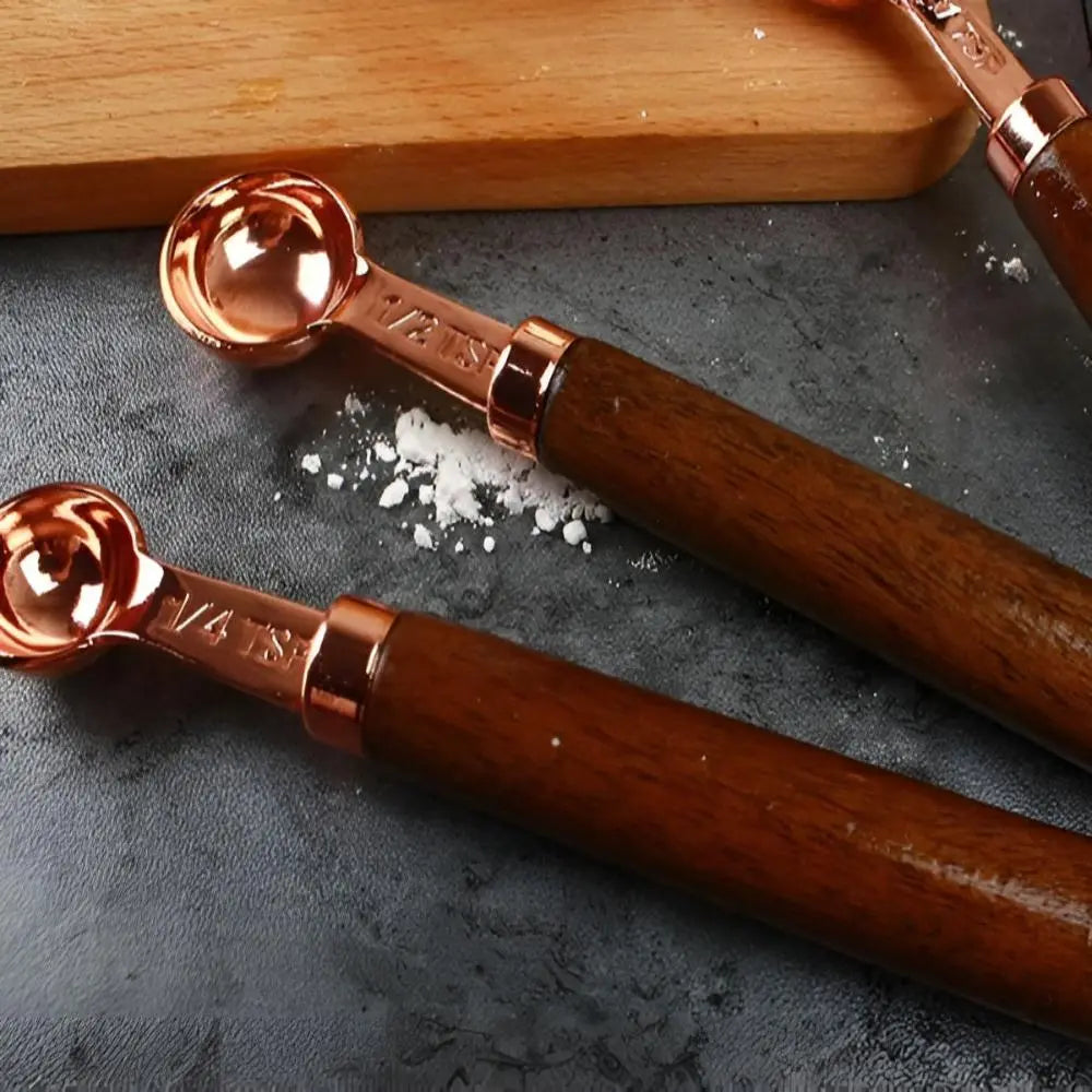 Copper Measuring Set | Cups & Spoons – Walnut Handle Kitchen Tools TARHUS  Cooking Utensils
