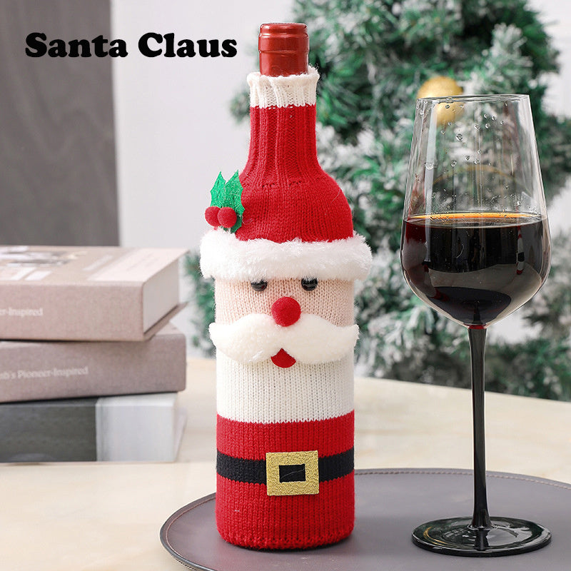 Knitted Christmas Wine Bottle Covers – Santa & Snowman Holiday Sleeves | FestiveSanta TARHUS  Christmas