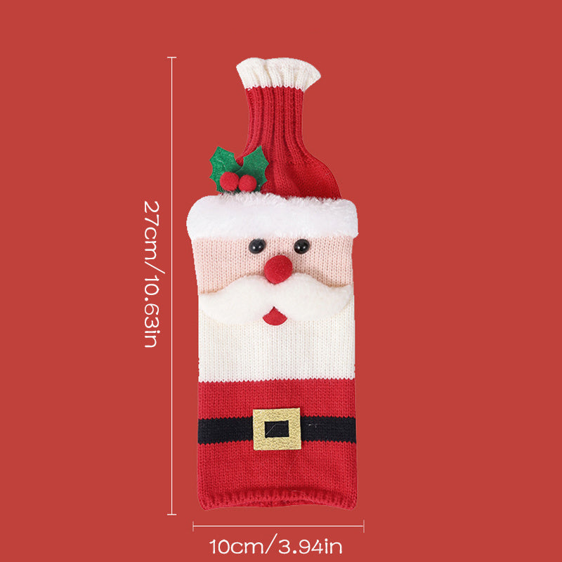 Knitted Christmas Wine Bottle Covers – Santa & Snowman Holiday Sleeves | FestiveSanta TARHUS  Christmas