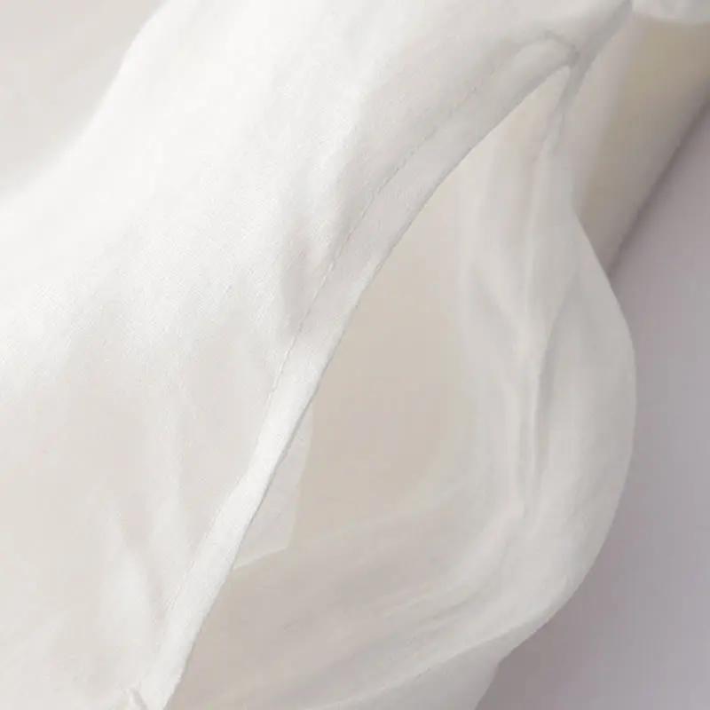 Buddha Stones Casual Accordion Pleat Plain V-neck Short Sleeve Cotton Midi Dress With Pockets - TARHUS