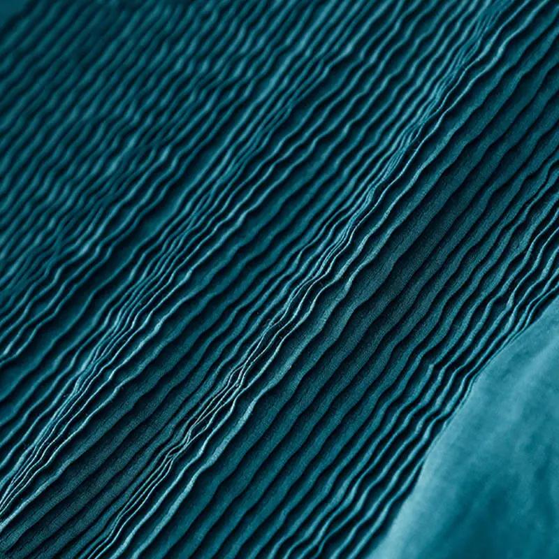 Buddha Stones Casual Accordion Pleat Plain V-neck Short Sleeve Cotton Midi Dress With Pockets - TARHUS