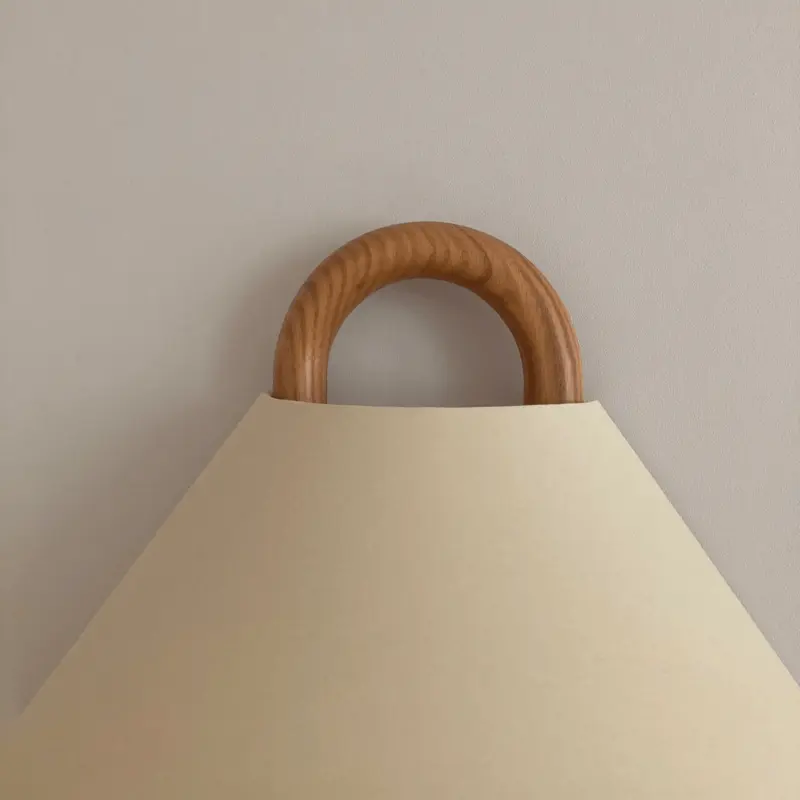Modern Original Solid Wood Pleated Semi-Circle 1-Light Wall Sconce Lamp - TARHUS