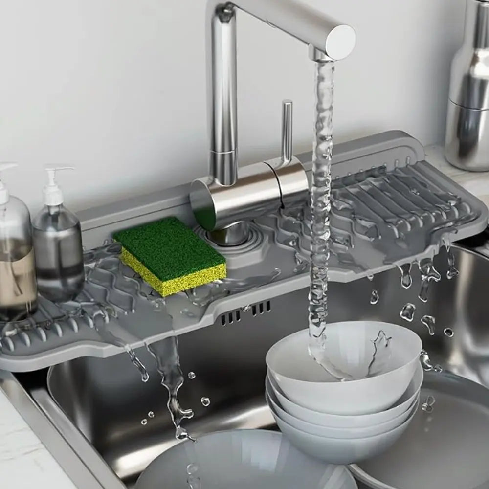 Faucet Sink Splash Guard | Sloped Drain Mat – Keep Counters Dry TARHUS  Kitchen Mats