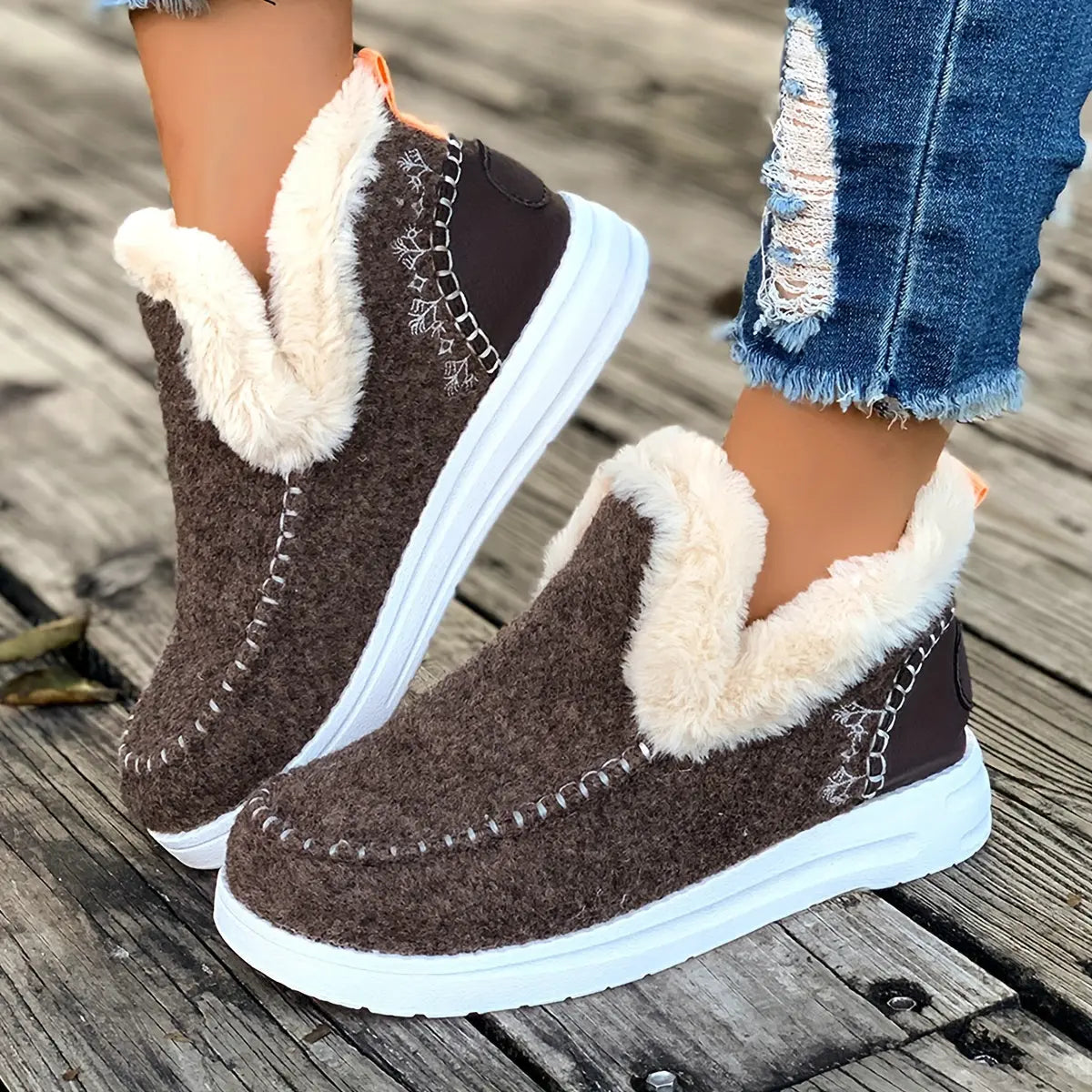 Women’s Fleece-Lined Winter Slippers – Soft Shoes - TARHUS