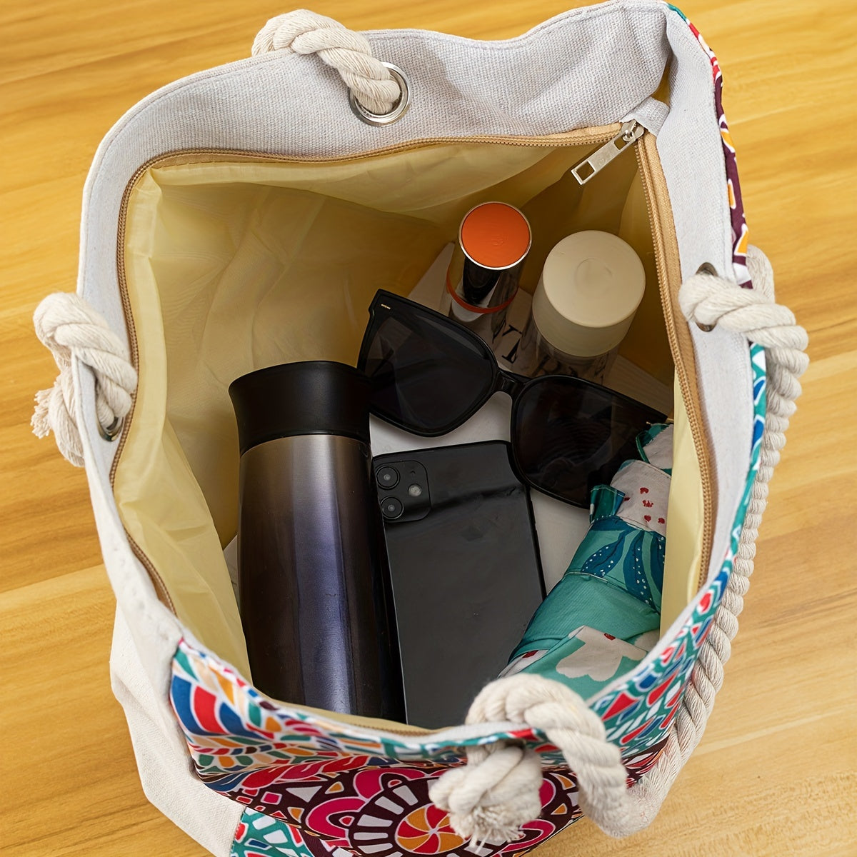 Amara | Blue Mandala Print Tote Bag – Casual Rope Handle Shoulder Bag TARHUS  Shoulder Bag