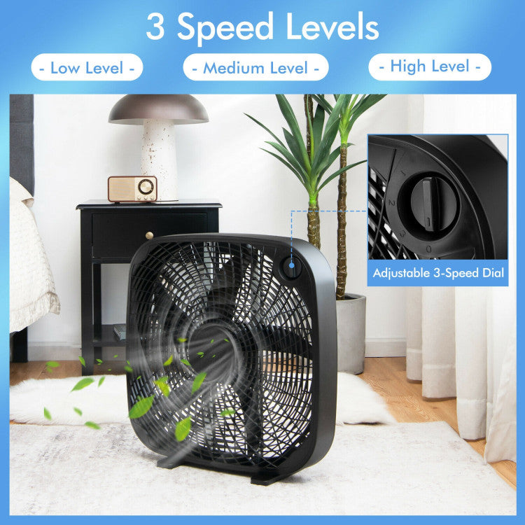 Vento | 50cm Box Fan – Portable Floor Cooling with 3 Speeds & Strong Airflow TARHUS  Air Cooler