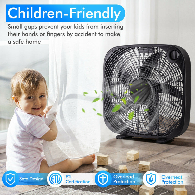 Vento | 50cm Box Fan – Portable Floor Cooling with 3 Speeds & Strong Airflow TARHUS  Air Cooler