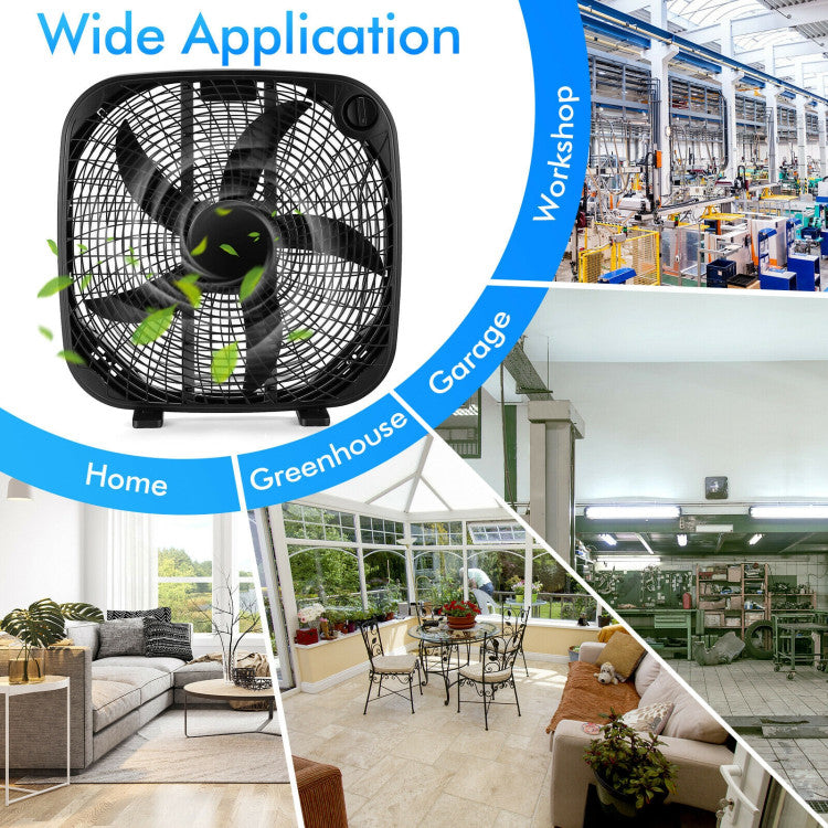 Vento | 50cm Box Fan – Portable Floor Cooling with 3 Speeds & Strong Airflow TARHUS  Air Cooler