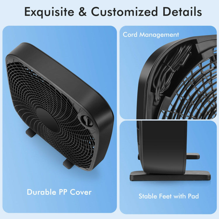 Vento | 50cm Box Fan – Portable Floor Cooling with 3 Speeds & Strong Airflow TARHUS  Air Cooler