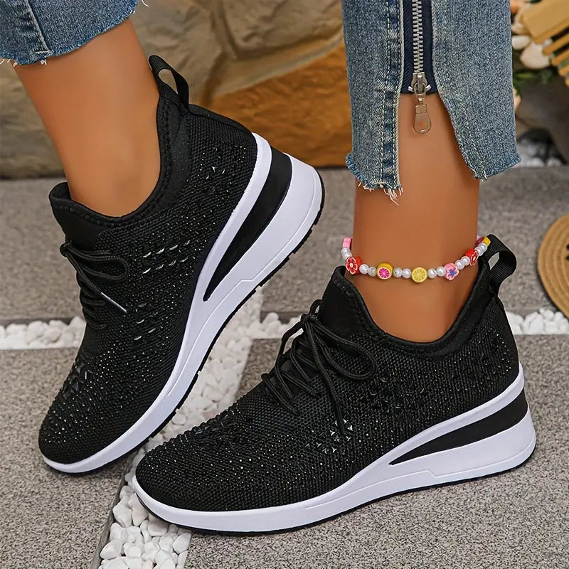 Women’s Orthopedic Fashion Sneakers – Breathable Walking Shoes with Rhinestone TARHUS  Women Shoes