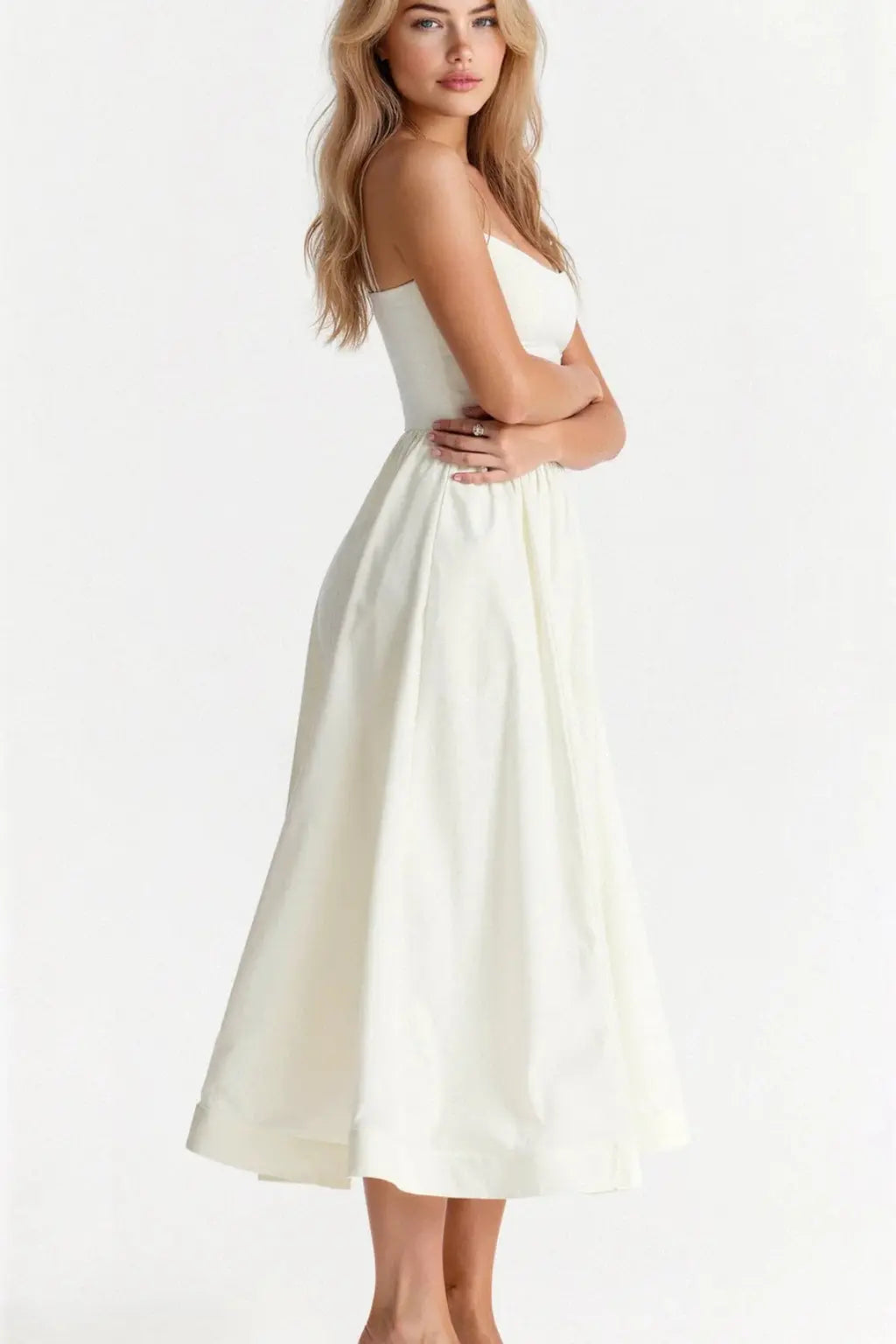 Aurevia | Women Ascot Style A Line Wedding Guest Midi Dress TARHUS
