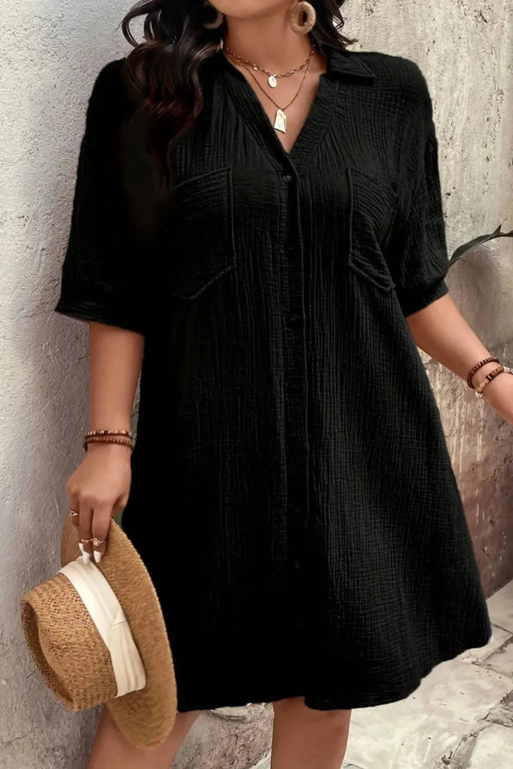 Rosalind | Women’s Short Sleeve Button Up Shirt Midi Dress TARHUS  Summer Dresses