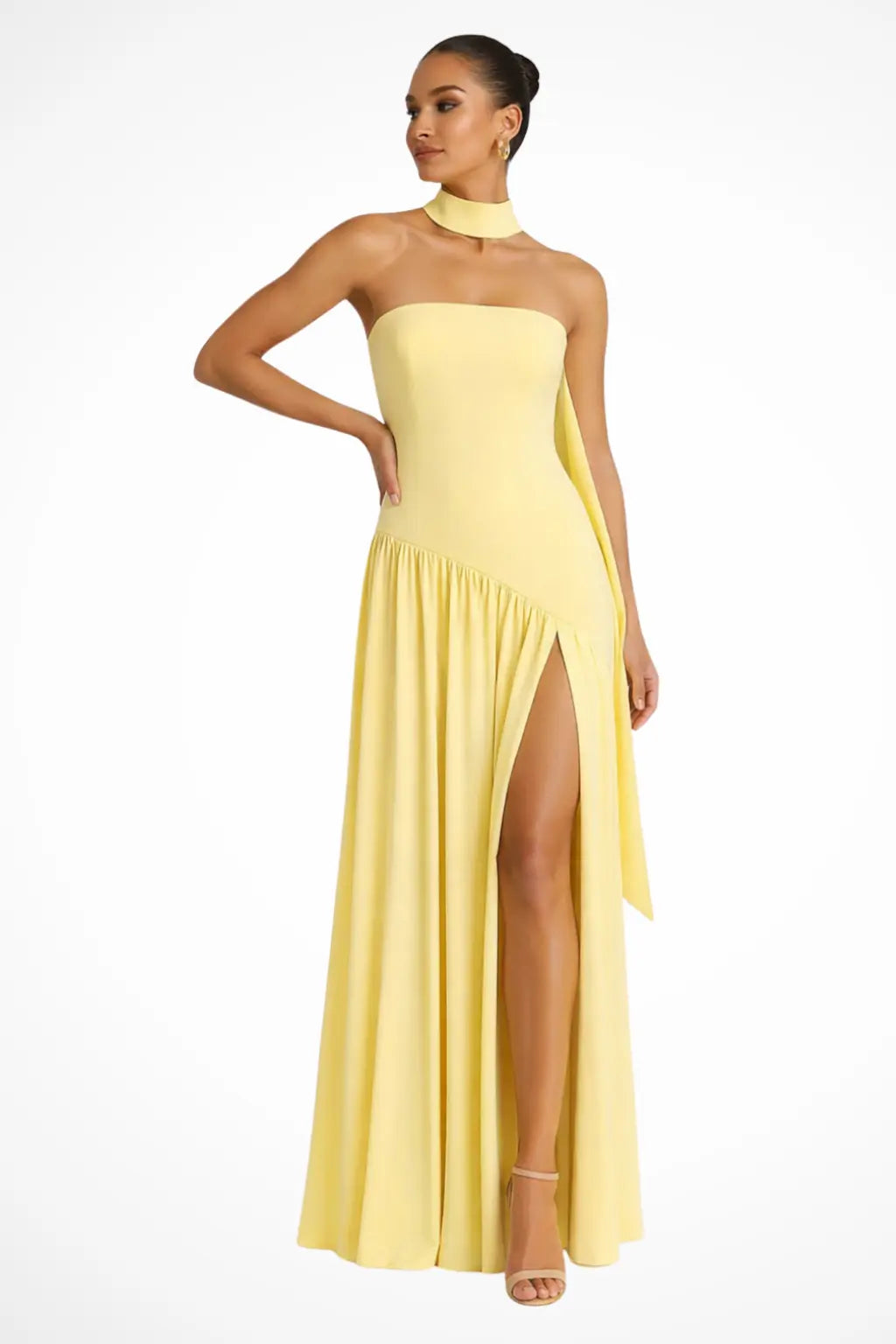 Yara | Women’s Strapless Maxi Dress with Side Slit TARHUS  Maxi Dress