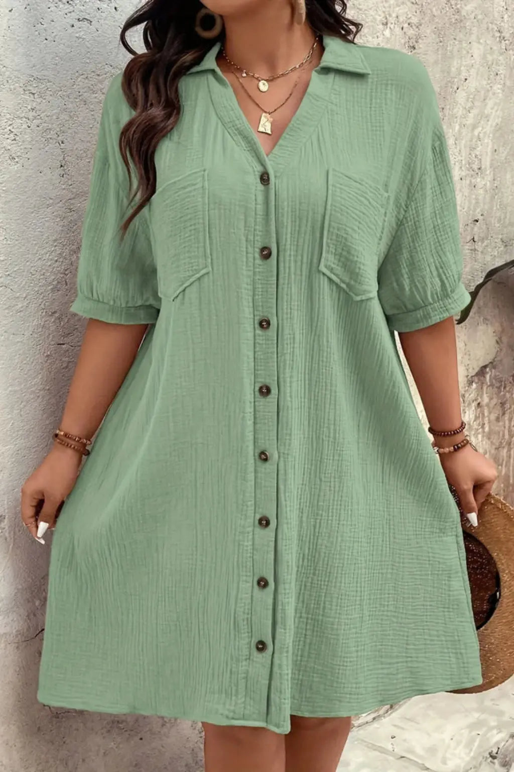 Rosalind | Women’s Short Sleeve Button Up Shirt Midi Dress TARHUS  Summer Dresses