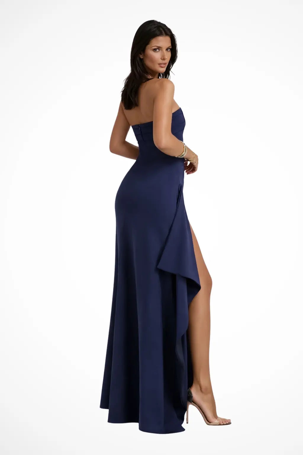 Zafira | Women’s Wedding Guest Strapless Maxi Dress with Side Slit TARHUS  Maxi Dress