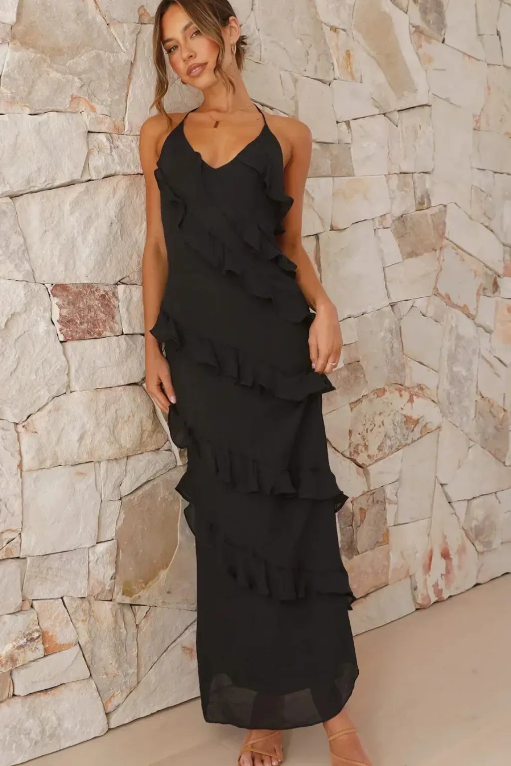 Freya | Women Halter Neck Ruffle Summer Maxi Dress TARHUS  Women's dress