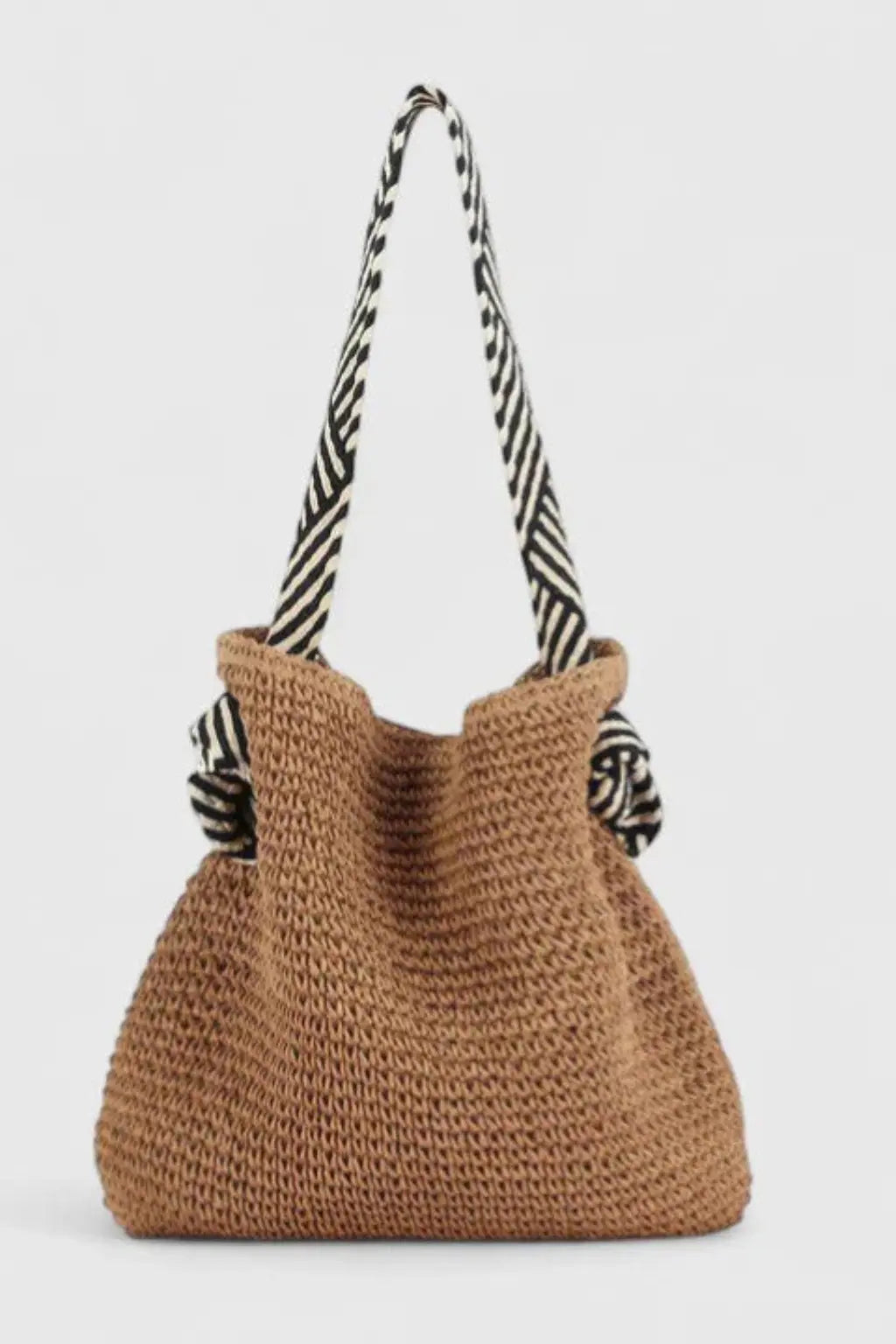 Briar | Women Woven Straw Contrast Strap Shoulder Tote Bag TARHUS