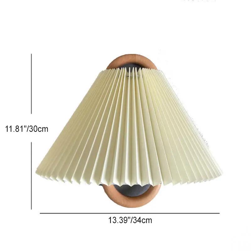 Modern Original Solid Wood Pleated Semi-Circle 1-Light Wall Sconce Lamp - TARHUS