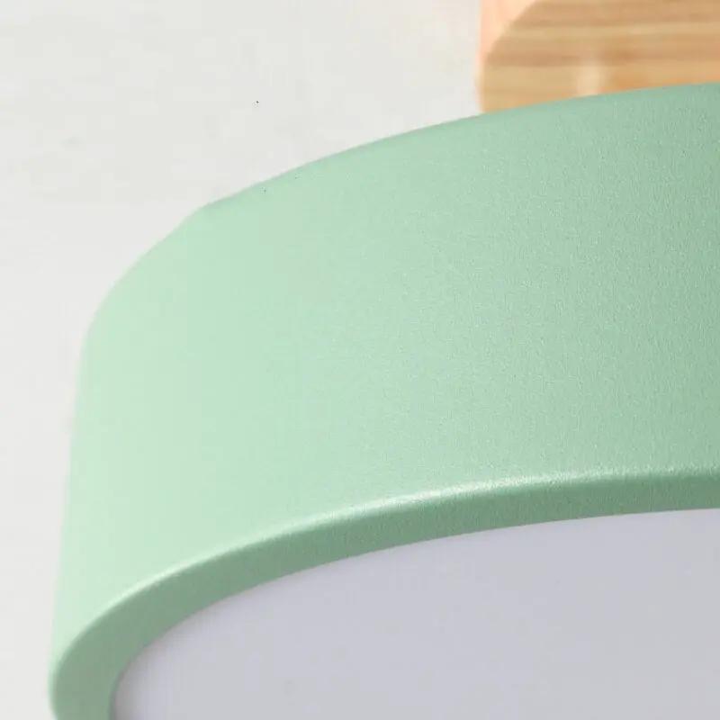 Nordic Wood LED Ceiling Light – Round Semi-Flush Mount Fixture with Natural Log Finish for Bedroom & Living Room - TARHUS