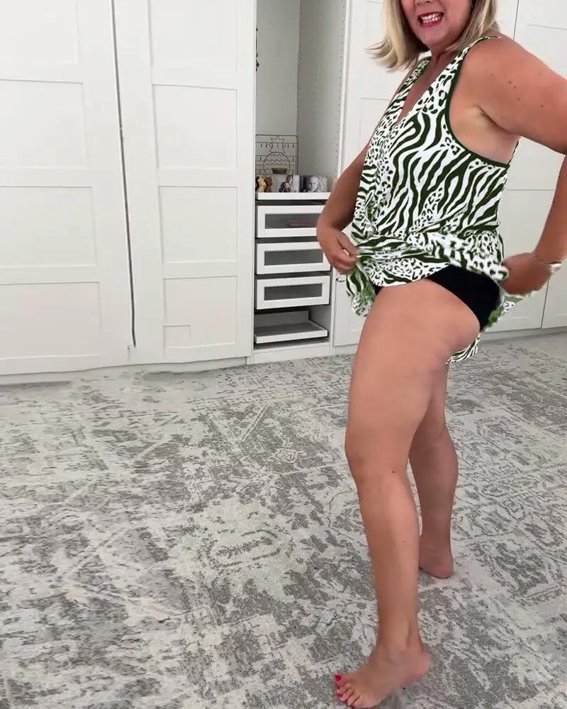 Zebra Print Slim Fit Swimsuit – One-Piece V-Neck with Lace-Up Back TARHUS  Swimsuits