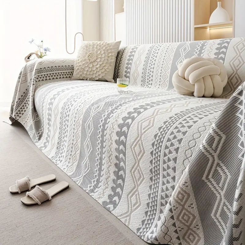 Modern Geometric Sofa Cover – Pet-Friendly, Non-Slip Couch Slipcover for 1–4 Seaters - TARHUS