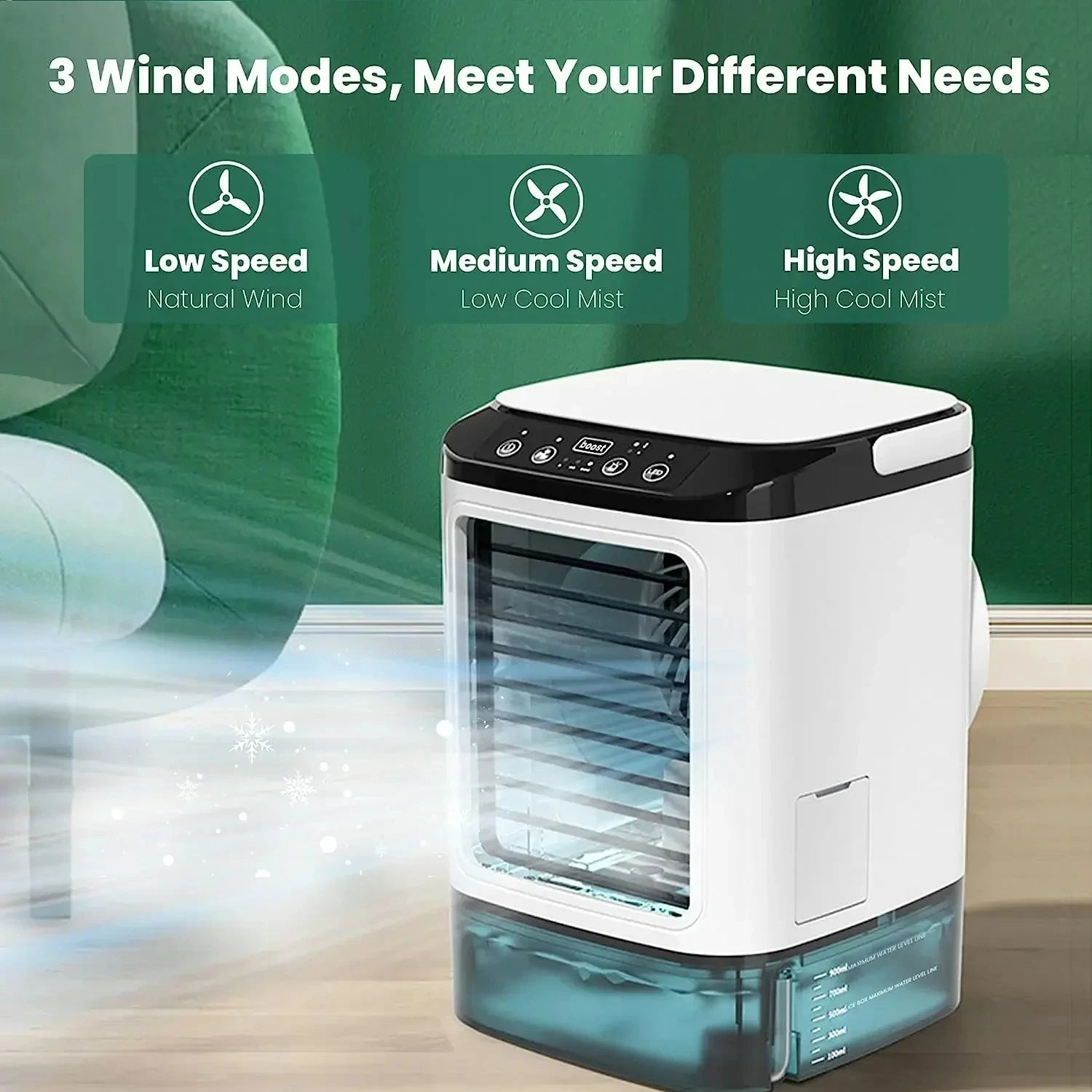 Frostiva | Portable Air Conditioner – 3-Speed Mini AC with Ultrasonic Dual Mist Cooling & LED Light TARHUS  Air cooler